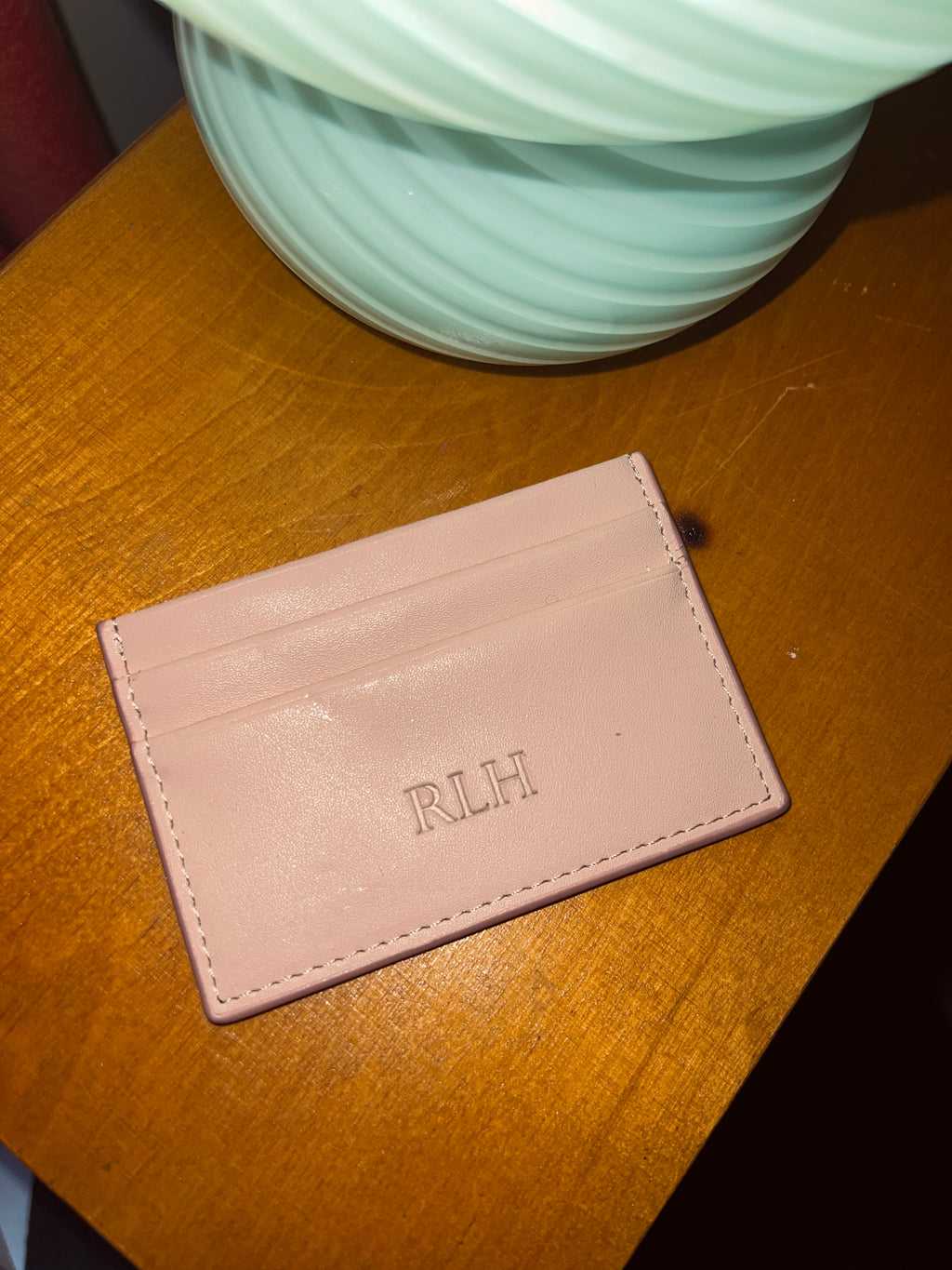 Azurina Pink Smooth Leather Cardholder