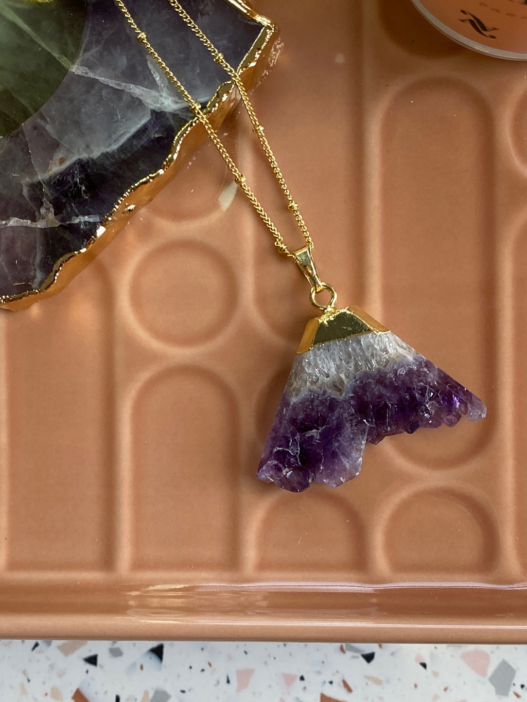 Triangle Necklace in Amethyst