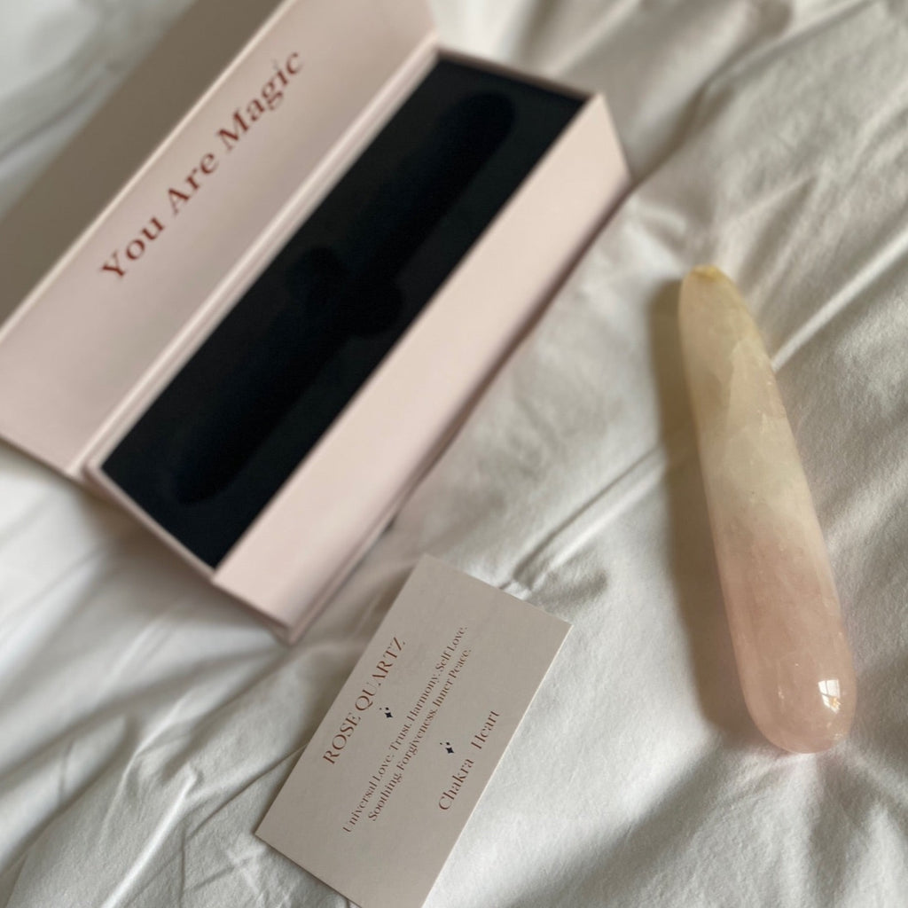 Yoni Pleasure Wand - Rose Quartz Crystal Edition