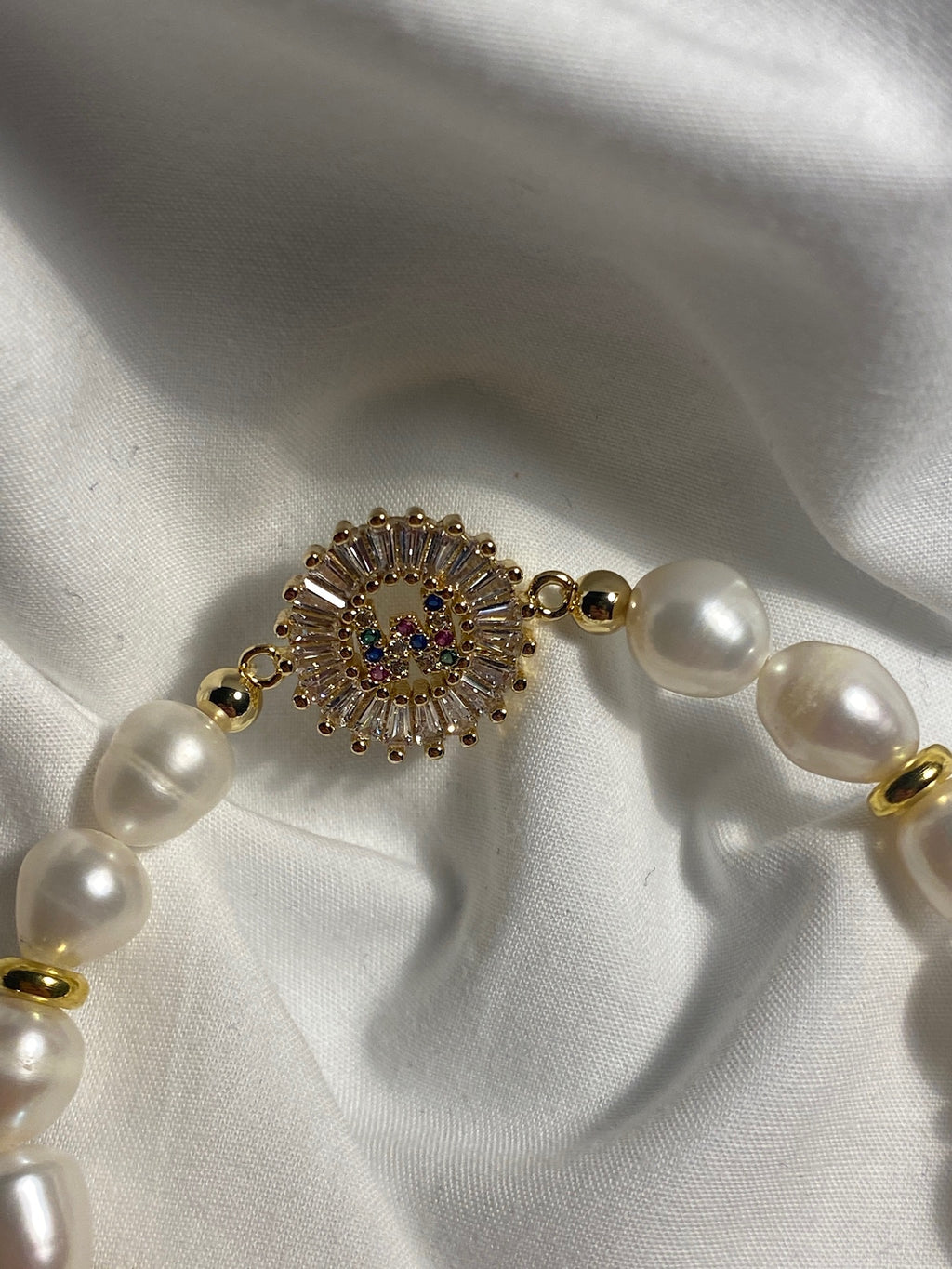 Mykonos Pearl Initial Bracelet - W